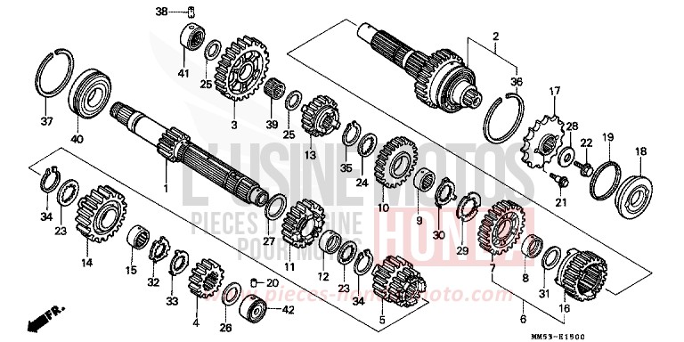 GETRIEBE (CBR1000FH/FJ/FM) von CB1300 Super Bold'or ABS PEARL CRYSTAL WHITE (NH193K) von 1987